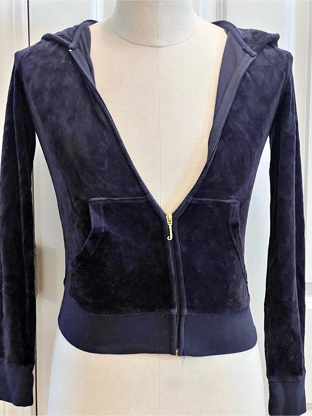 Juicy Couture Scottie Cotton Velour Hoodie Purple Small